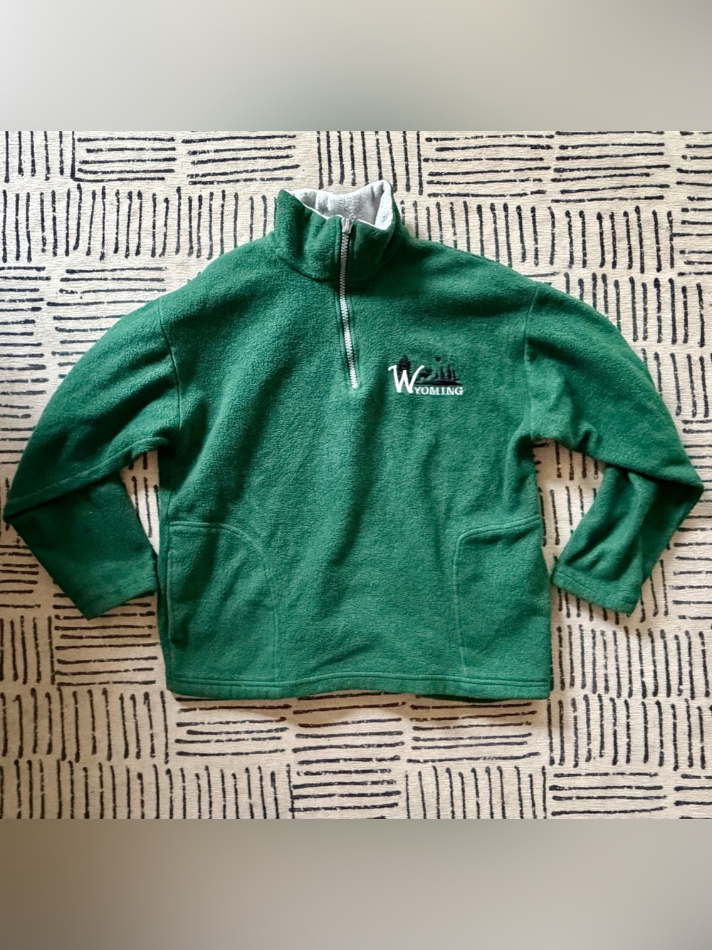 Vintage Green Wyoming quarter zip fleece pullover